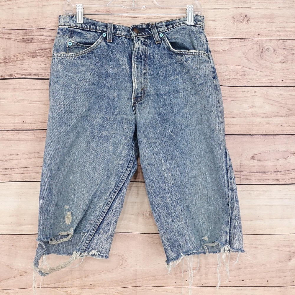 Levi's Orange Tab‎ Shorts Mens 30 Blue Denim Distressed Cutoff USA Vintage